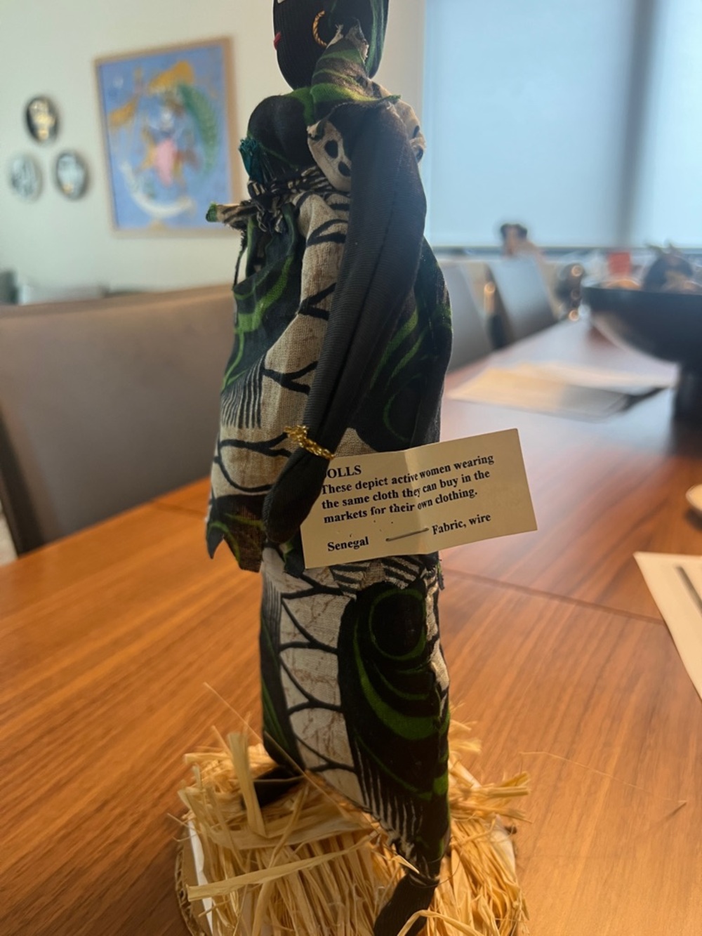 Handcrafted Senegalese Fabric Doll - Black & Green